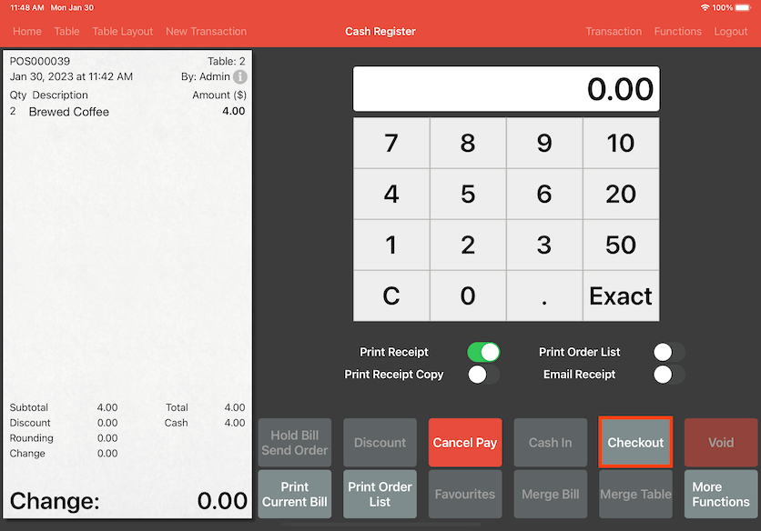 mobipos pay bill amount first